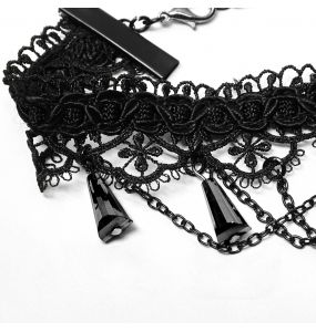 Black and Red 'Cyrielle' Goth Gem Necklace