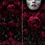 Foulard Multifonctions 'Blood Rose' Noir