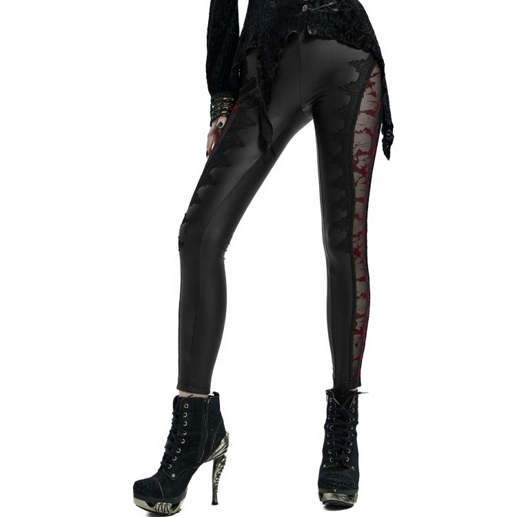 Leggings 'Hecate' Noir et Bordeaux