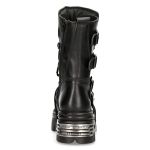 Bottes New Rock Metallic Reactor en Cuir Noir