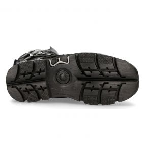 Black Leather Reactor New Rock Metallic Boots
