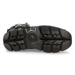 Black Leather Reactor New Rock Metallic Boots