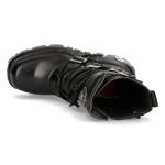 Black Leather Reactor New Rock Metallic Boots