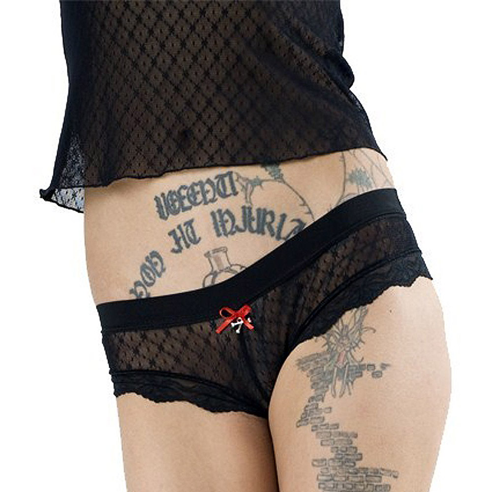 Black Lace Panties with Red Knot Queen of Darkness • the dark store™