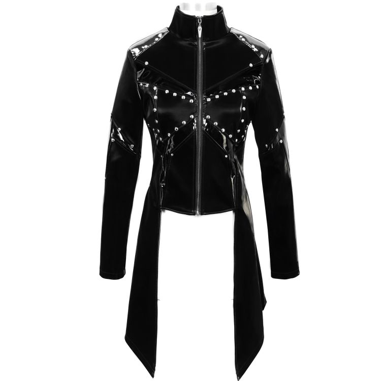 Black Faux Leather 'Draven' Jacket