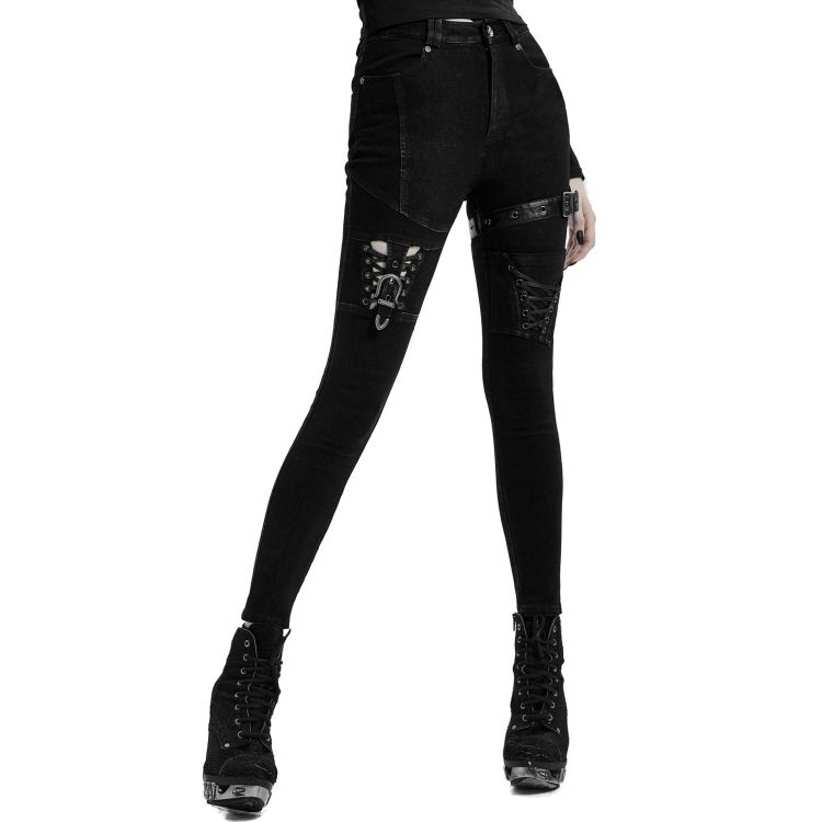 Black 'Gehenna' Deconstructed Denim Pants