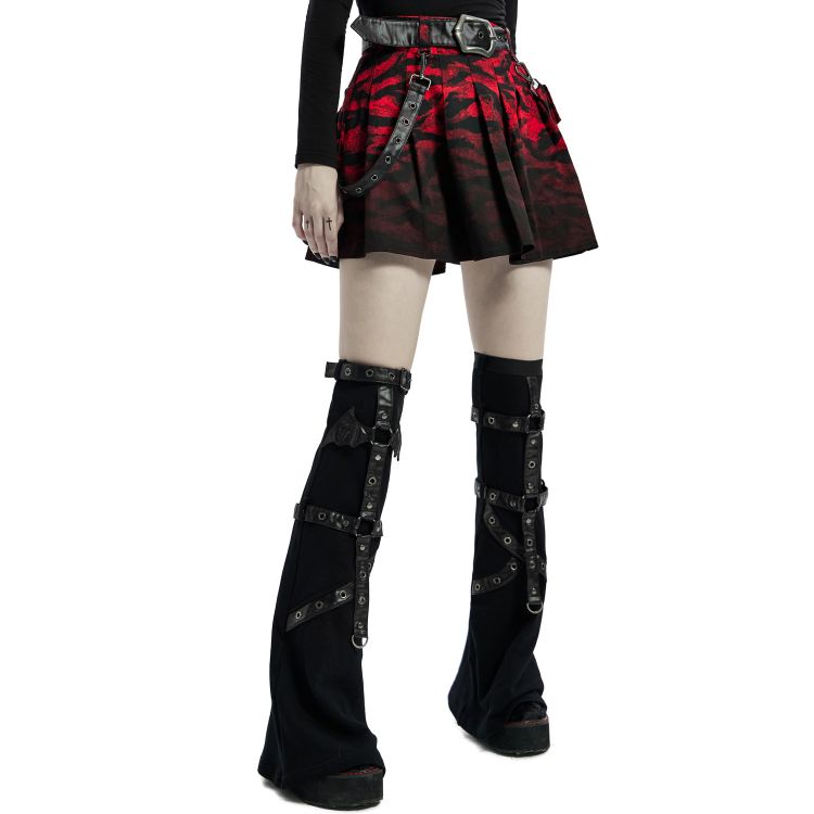 Red and Black 'Gehenna' Mini Skirt