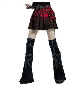 Red and Black 'Gehenna' Mini Skirt