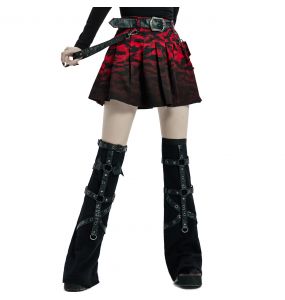Red and Black 'Gehenna' Mini Skirt