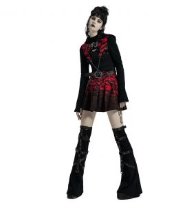 Red and Black 'Gehenna' Mini Skirt
