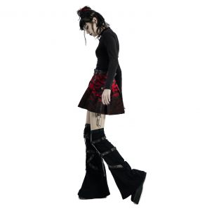 Red and Black 'Gehenna' Mini Skirt