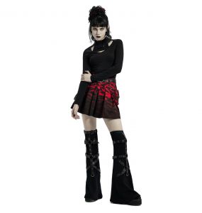 Red and Black 'Gehenna' Mini Skirt