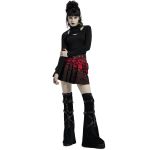 Red and Black 'Gehenna' Mini Skirt