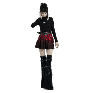 Red and Black 'Gehenna' Mini Skirt