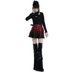Red and Black 'Gehenna' Mini Skirt
