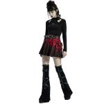Red and Black 'Gehenna' Mini Skirt