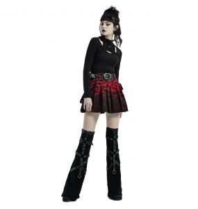 Red and Black 'Gehenna' Mini Skirt