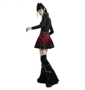 Red and Black 'Gehenna' Mini Skirt
