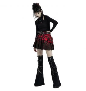 Red and Black 'Gehenna' Mini Skirt