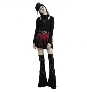 Red and Black 'Gehenna' Mini Skirt