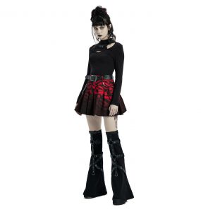 Red and Black 'Gehenna' Mini Skirt
