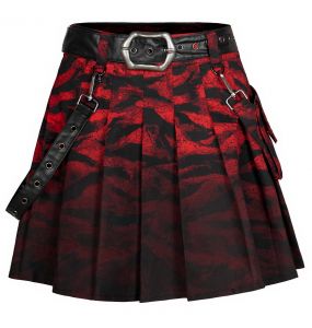 Red and Black 'Gehenna' Mini Skirt