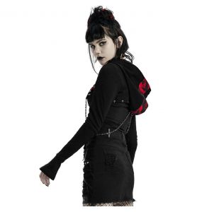 Veste Boléro 'Dark Doll' Noire et Rouge