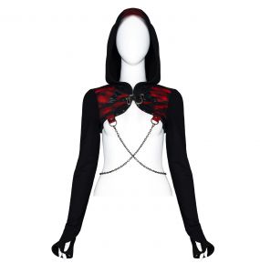 Veste Boléro 'Dark Doll' Noire et Rouge