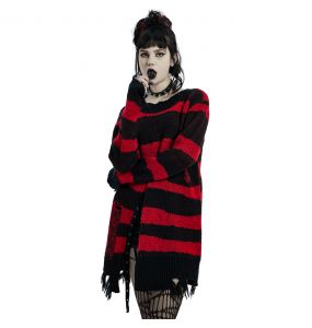 Black and Red Striped 'Dark Doll' Pullover Sweater
