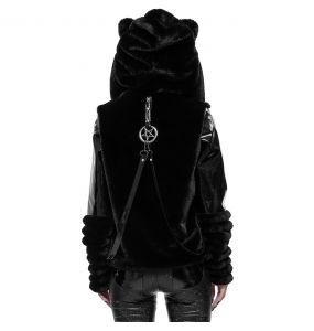 Black 'Car Ear' Winter Fur Jacket