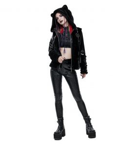 Black 'Car Ear' Winter Fur Jacket