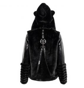Black 'Car Ear' Winter Fur Jacket