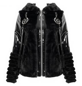 Black 'Car Ear' Winter Fur Jacket