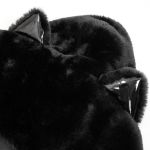 Veste d'Hiver 'Cat Ear' en Fourrure Noire