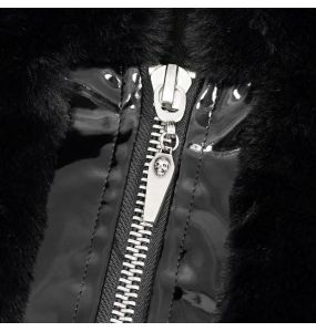 Black 'Car Ear' Winter Fur Jacket