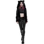 Black Faux Leather 'Hexagon' Patterned Trousers