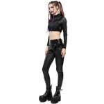 Black Faux Leather 'Hexagon' Patterned Trousers