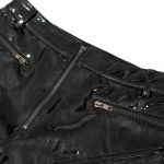 Black Faux Leather 'Hexagon' Patterned Trousers
