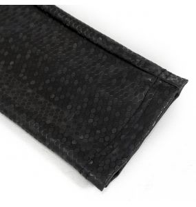 Black Faux Leather 'Hexagon' Patterned Trousers
