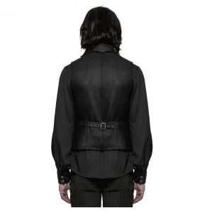 Black 'Taurus' Gothic Waistcoat Vest