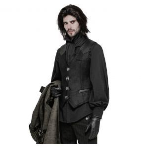 Black 'Taurus' Gothic Waistcoat Vest