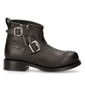 Black Itali Leather New Rock Shoes