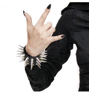Black Social Debris Spikes Wrist Strap