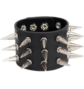 Bracelet à Spikes 'Social Debris' Noir