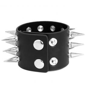 Bracelet à Spikes 'Social Debris' Noir