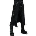 Black 'Goth Stylish' Male's Mid-Skirt Kilt