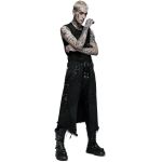 Black 'Goth Stylish' Male's Mid-Skirt Kilt