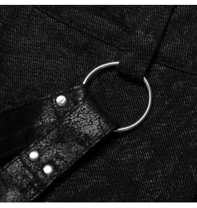 Black 'Goth Stylish' Male's Mid-Skirt Kilt