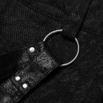 Black 'Goth Stylish' Male's Mid-Skirt Kilt