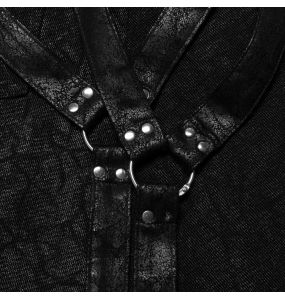 Black 'Goth Stylish' Male's Mid-Skirt Kilt